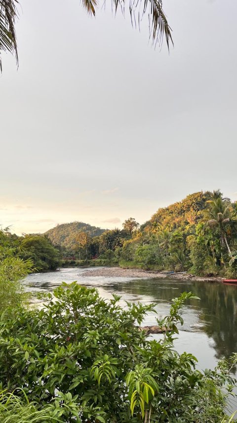 Sungai kayan yang melintasi desa Long Ampung